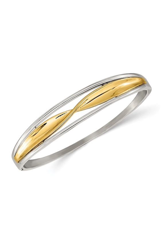 Gem & Harmony Yellow Plated Stainless Steel Bangle Bracelet for Women