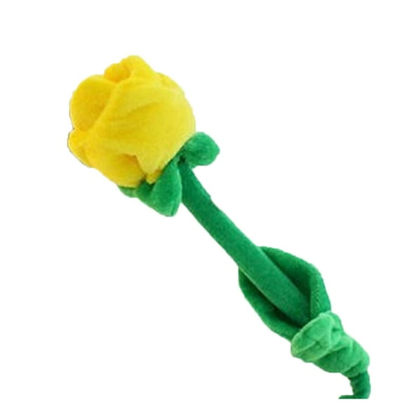 Yellow Plush Rose Flower Bouquet, 12-Inch Stuffed Floral Gift - Mother's Day Gift, Soft Plush Construction, Realistic Petal Design - For Mom, Birthday, Anniversary, Home Decor