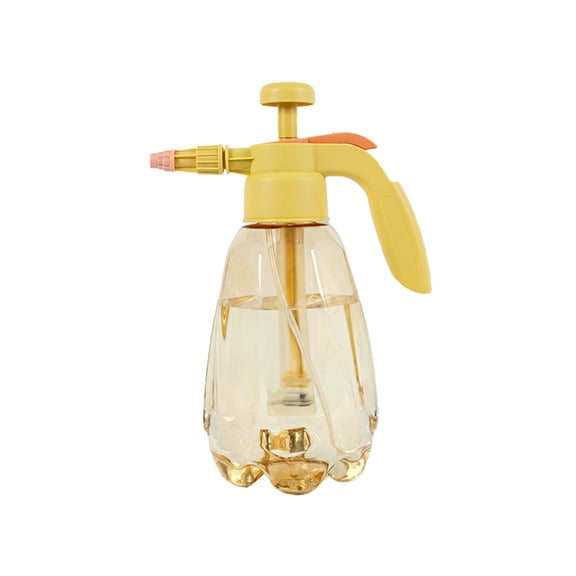 Yellow Pneumatic Household Water Sprayer Horticultural Watering Pressure Sprayer With Transparent Atomizing Kettle 1.5L Ye