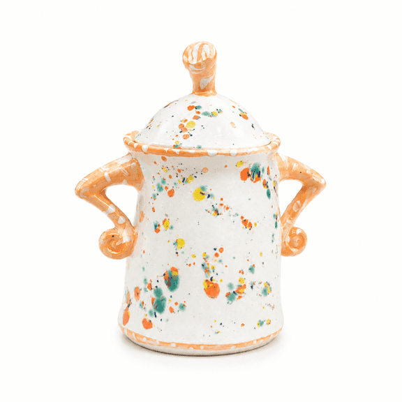Yellow Polka Dot Decorative Canister,Multi-purpose Food Storage Jar for Iced Tea Juice Coffee Milk Candy,Resin Home Decor Container with Chic Design for Kitchen Dining Living Room