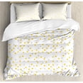 thumbnail image 1 of Yellow Polka Dot Duvet Cover Set, Repetitive Spots Randomly Scattered on a Plain Backdrop, Decorative 3 Piece Bedding Set with 2 Pillow Shams, King Size, Earth Yellow Pale Tan, by Ambesonne, 1 of 1