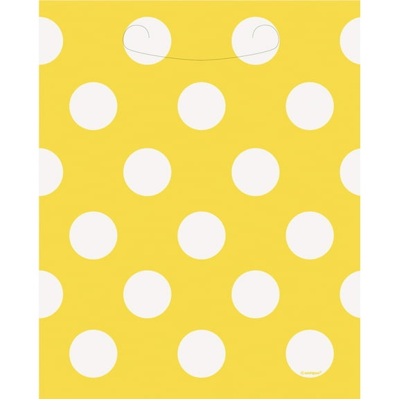 Yellow Polka Dot Favor Bags, 8pk