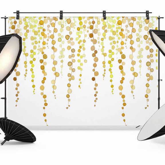 Yellow Polka Dot Photography Backdrop 7x5FT, Watercolor Teal Blue Abstract Leaf Photo Backdrops, Background for Photography Studio Photo Studio Background, Back Drop for Photoshoot