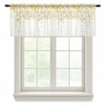 thumbnail image 1 of Yellow Polka Dot Valance Curtains for Kitchen/Living Room/Bathroom/Bedroom Window, Rod Pocket Small Topper Half Short Window Curtains Voile Sheer Scarf, Ombre Abstract White Monochrome 60"x18", 1 of 8