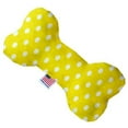 thumbnail image 1 of Yellow Polka Dots Canvas Bone Dog Toy - 10 in., 1 of 1