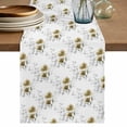 thumbnail image 1 of Yellow Poppy Flowers Table Runner 70 Inches, Spring Gray Eucalyptus Leaves Rustic Bed Runner Dresser Scarves Tabletop for Indoor Outdoor Parties/Ceremony/Banquet, 13" x 70", 1 of 9
