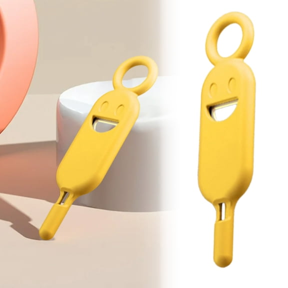 Yellow Portable SIM Card Removal Tool Set - With Silicone Sleeve, SIM Card Tray Opening Tool Pins Needle Opener, Lightweight for Keychain
