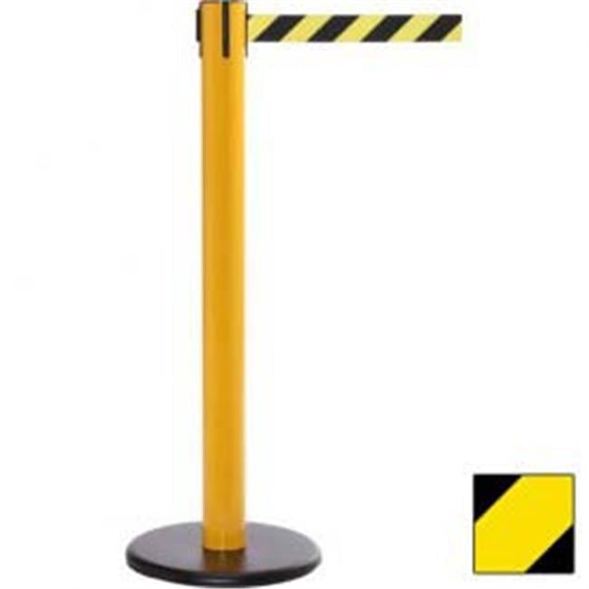 Yellow Post Safety Barrier, 16 ft. - Yellow & Black Diagonal Stripe ...