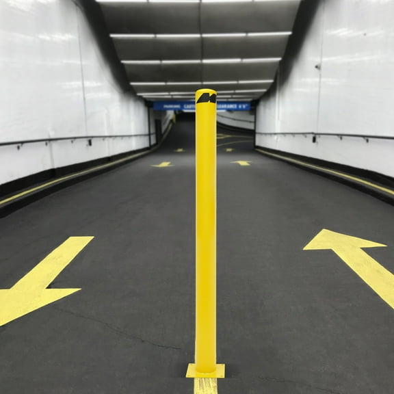 Yellow Powder Coat Pipe Steel Barrier High Safety Bollard Post 60 H x 4 5 D US