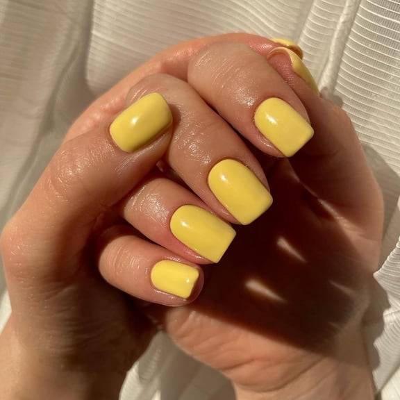 Yellow Press on Nails Short, False Nails Short Square Nails Press ons,Acrylic Nails Glue on Nails Set,Stick on Nails for Women Fake Nails for Girls Daily Wear in 24PCS yellow 0.04 Ounce (Pack of