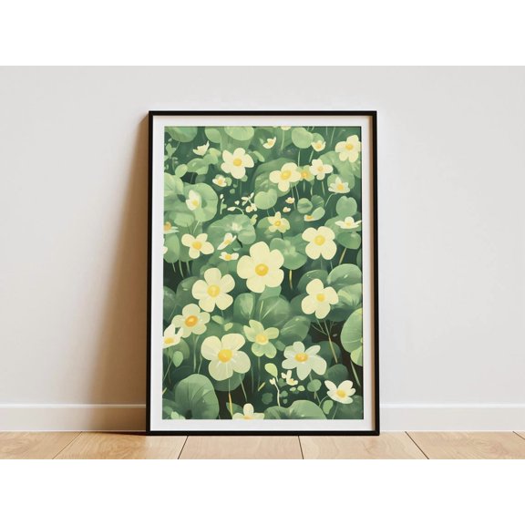 Yellow Primula Botanical Spring Flower Poster Unframed Paper Print