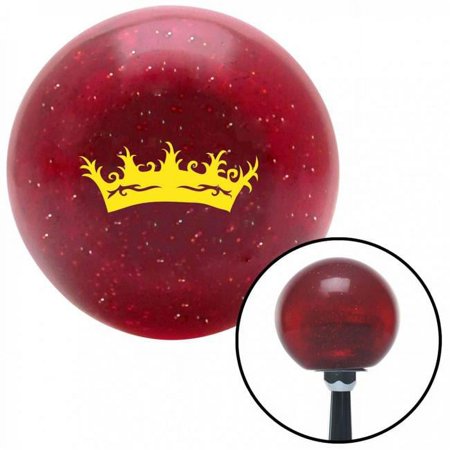 Yellow Princess Crown Red Metal Flake Shift Knob with M16 x 1.5 Insert Shifter Auto Brody