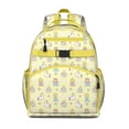 thumbnail image 1 of Yellow Princess Unicorn Pattern Backpack for School,Cute School Bag,Schoolbag with Adjustable Shoulder Straps & Padded Back,15.25"x11.5"x5.25", 1 of 5