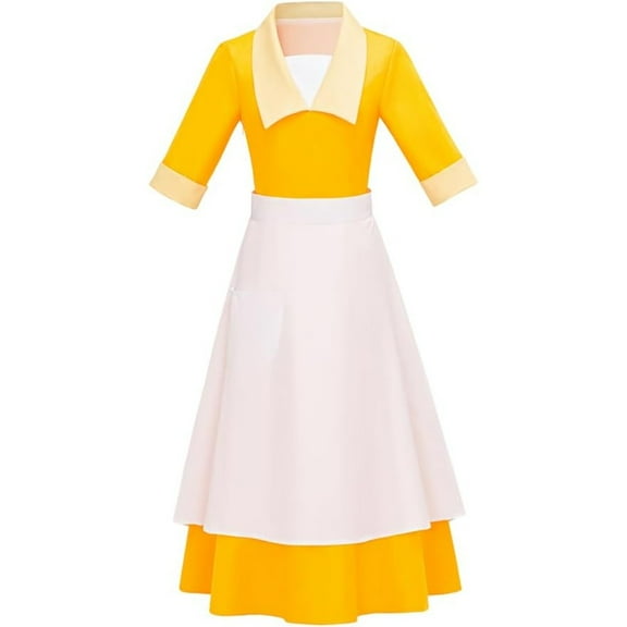 Yellow Princess Waitress Dress Housemaid Dress for Women