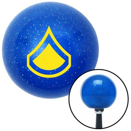 Yellow Private First Class Blue Metal Flake Shift Knob with M16 x 1.5 Insert Auto