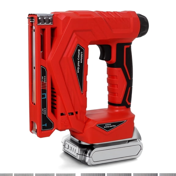 Yellow Professional 2-in-1 Cordless Brad Nailer Stapler Tool Compatible with for 20V MAX Adjustable Depth Lock
