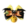 thumbnail image 1 of Yellow Pumpkin Print Detachable Ribbon Pet Collar Bow Jingle Bell Cat Small Dog Halloween Decor, 1 of 5