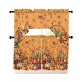 thumbnail image 1 of Yellow Pumpkins Fall Swag Kitchen Curtains Sets for Windows 24 Inch Length, Harvest Thanksgiving Botanical Leaves Short Window Curtain Panels Swags Valances and Tiers 3 Piece Set for Cafe/Dining Room, 1 of 5