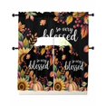 thumbnail image 1 of Yellow Pumpkins Fall Swag Kitchen Curtains Sets for Windows 24 Inch Length, Thanksgiving Autumn Leaves Black Short Window Curtain Panels Swags Valances and Tiers 3 Piece Set for Cafe/Dining Room, 1 of 5