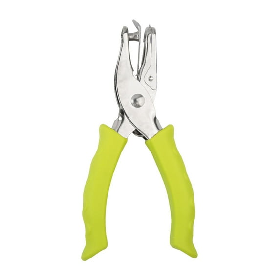 Yellow Punching Machine 14*7, Small Tiny Shaped Circle Metal Single Handheld Hole Paper Punch Punchers with Soft Handled for Tags Clothing