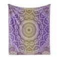 thumbnail image 1 of Yellow and Purple Soft Flannel Fleece Throw Blanket, Mandala Ombre East Tradition Deep Mystic Magic in Cosmos Psychic Image, Cozy Plush for Indoor and Outdoor Use, 70" x 90", Violet, by Ambesonne, 1 of 6