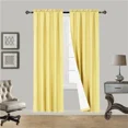 thumbnail image 1 of Yellow R64 1 panel solid lined foam backing blackout window curtain treatment drape rod pocket matte smooth fabric 37"wide x108"long, 1 of 5