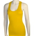 thumbnail image 1 of Yellow Racerback Tank Top Shirt Stretch Sleeveless Basic Cami  Women's Seamless, 1 of 2