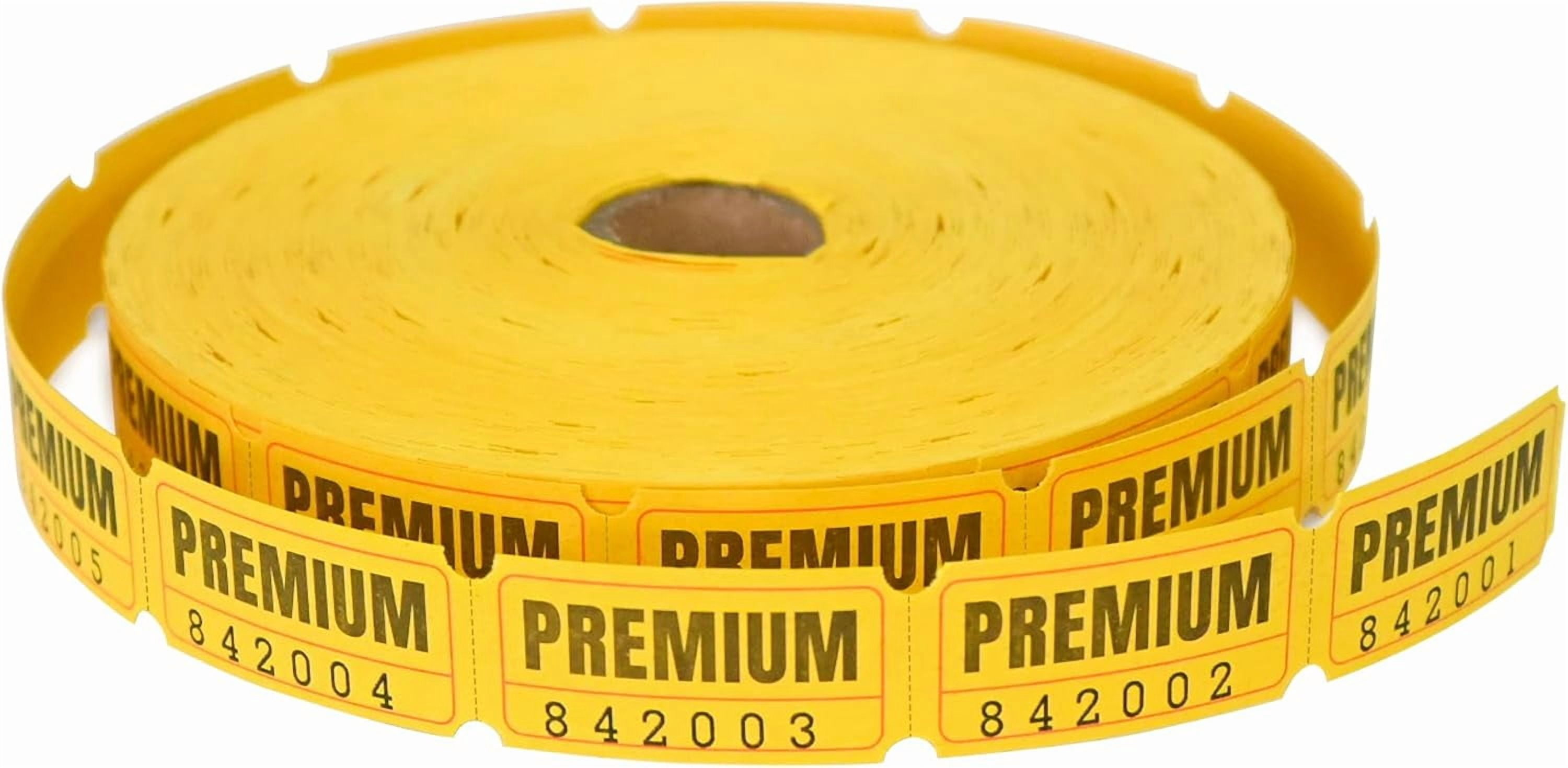 Super Raffle Yellow Yellow Raffle Tickets, Single Ticket Rolls, 2000 Tickets,with ...