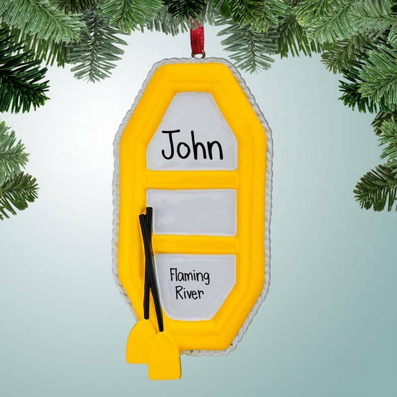 Yellow Raft - Personalized Christmas Ornament - White Water Rafting - Class Rapids - River - Grand Canyon - Great Gift Ideas