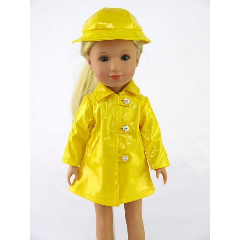 Yellow Raincoat and Hat for 14inch Dolls American Fashion World