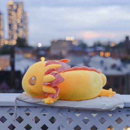 Yellow Realistic Axolotl Weighted Plush