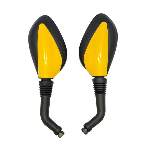 Yellow Rear View Mirror 8mm GY6 Scooter Moped Vespa Peace Tao Tao 50cc 150cc 250cc