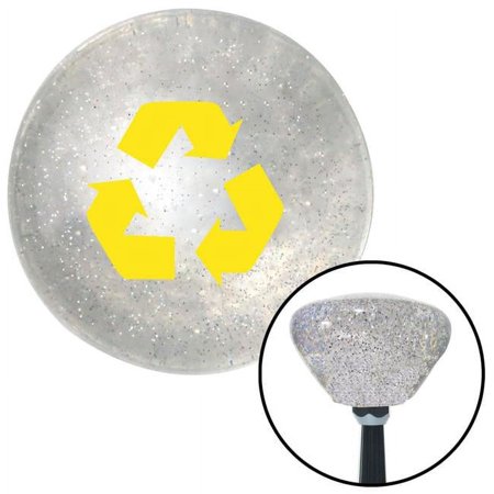 Yellow Recycle Clear Retro Metal Flake Shift Knob with M16 x 1.5 Insert Shifter