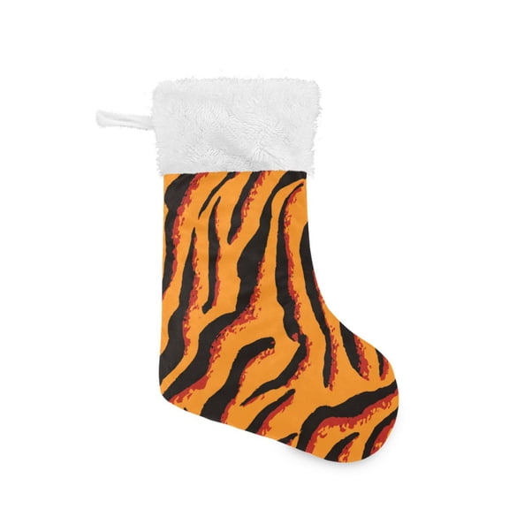 Yellow Red Black Zebras Skin Christmas Stockings Large Capacity 18 inch Gift Bag with Hook Xmas Holiday Decor 1 Pack