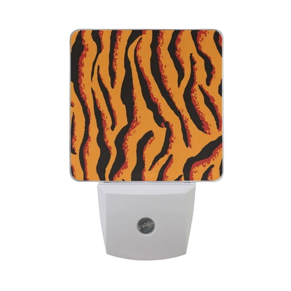 Yellow Red Black Zebras Skin LED Night Light Sensor Lamp Plug-in Adjustable Brightness 2 Pack