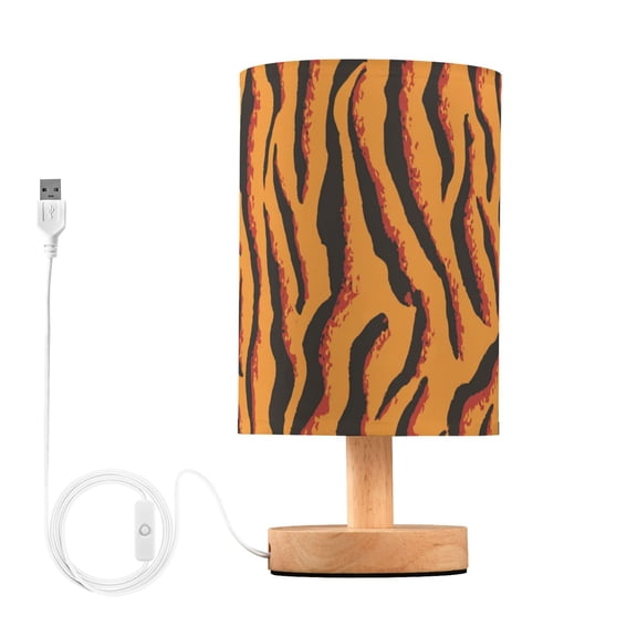 Yellow Red Black Zebras Skin Table Lamp with USB Port LED Warm Light Lamp Night Light Home Decor