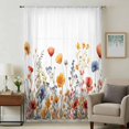 thumbnail image 1 of Yellow Red Blue Spring Floral Sheer Curtains 72 Inches Long, Summer Botanical Flowers Light Filering Curtains, Breathable Simi Curtain Privacy Drapes for Living Room Bedroom Window Treatment, 1 of 9
