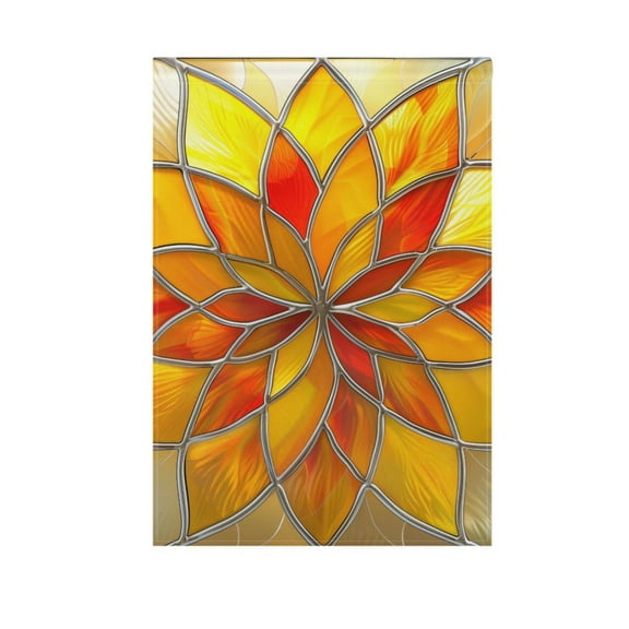 Yellow Red Floral Stained Glass Garden Flag 12X18 Double Sided Yard Flags for Outside Outdoor All Seasonal Decoration