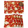 thumbnail image 1 of Yellow Red Flowers Placemats Set of 8 Spring Floral Bird Luxury Place Mats Indoor Wipeable Table Mats Washable Cloth Dining Table Placemats for Kitchen Holiday Party Home Decor 13x19 Inch, 1 of 9