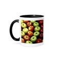 thumbnail image 1 of 3drose, Yellow Red N Green Apples, 15oz Two-tone Black Mug, 1 of 6