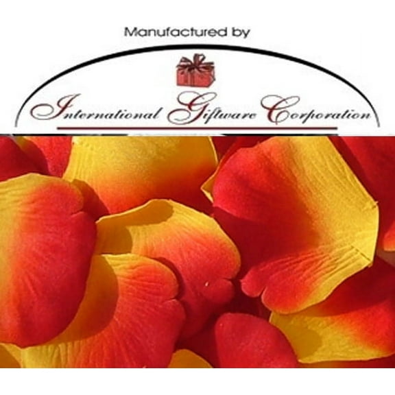 Yellow / Red - Two Tone - 100 Silk Rose Petals Wedding Favors - Solid Colors - Wedding Reception and Party Supplies