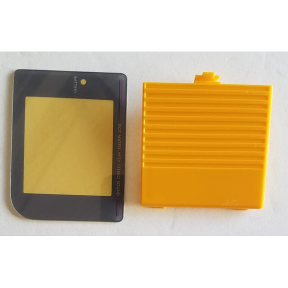 Yellow Replacement Battery Cover for the Nintendo Game Boy Original + Screen