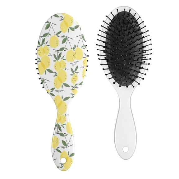 Yellow Retro Lemon Hair Brush - Smoothing Brush for Women, Durable & Tangle-Free Design