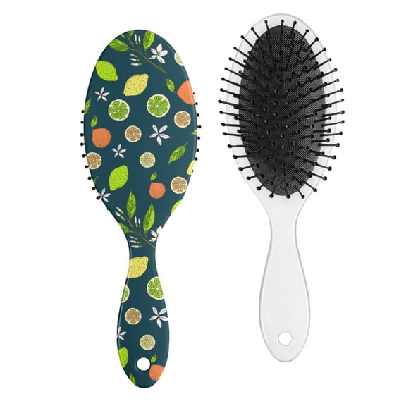 Yellow Retro Lemon Hair Brush - Smoothing Brush for Women, Durable & Tangle-Free Design