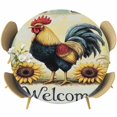 thumbnail image 1 of Yellow Retro Rooster Round Tablecloth 45-54 Inch Round Fitted Table Cloth with Elastic Edge, Farmhouse Animals Sunflower Waterproof Table Cover Protector for Outdoor Picnic Party Dining, 1 of 6