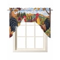 thumbnail image 1 of Yellow Retro Rooster Swag Valances for Windows, Small Curtains Drapes, Elegant Spring Floral Animals Kitchen Window Curtains Over Sink Rod Pocket Window Treatment Valance for Bedroom/Bathroom 56"x36", 1 of 5