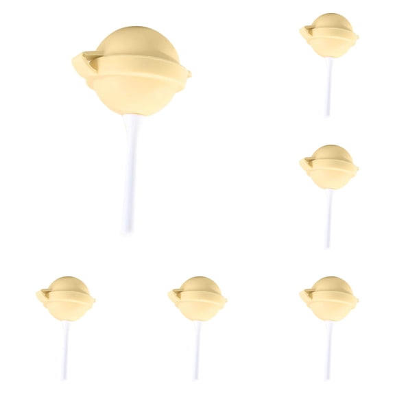Yellow Reusable Lollipop Ice Pop Molds, Easy Release Silicone Ice Maker, 6-pack