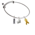thumbnail image 1 of Yellow Ribbon Lil Sister Heart Expandable Bangle Bracelet, 1 of 1