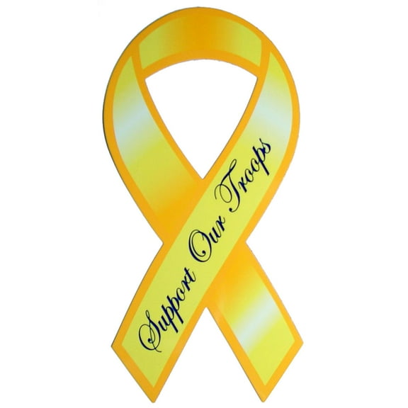 Yellow Ribbon Refrigerator Magnet - Support Our Troops
