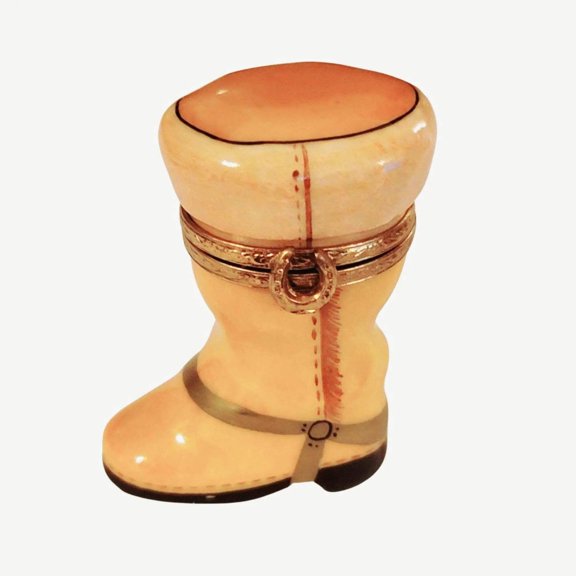 Yellow Riding Boot Cowboy Limoges Box for Collectors Limoges Box Porcelain Figurine